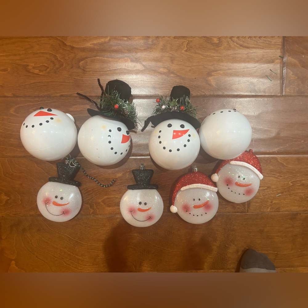 8 snowman inspired ornaments